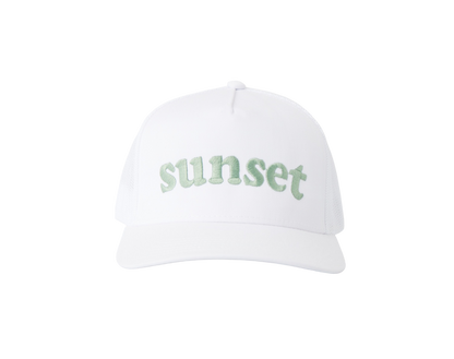 Sunset Pickleball Trucker Hat White