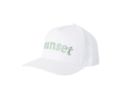 Sunset Pickleball Trucker Hat White